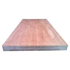 Stack of Plywood floor panels for shipping containers.